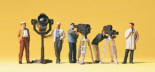 Hand-painted film crew miniature terrarium figures, 1:87 scale