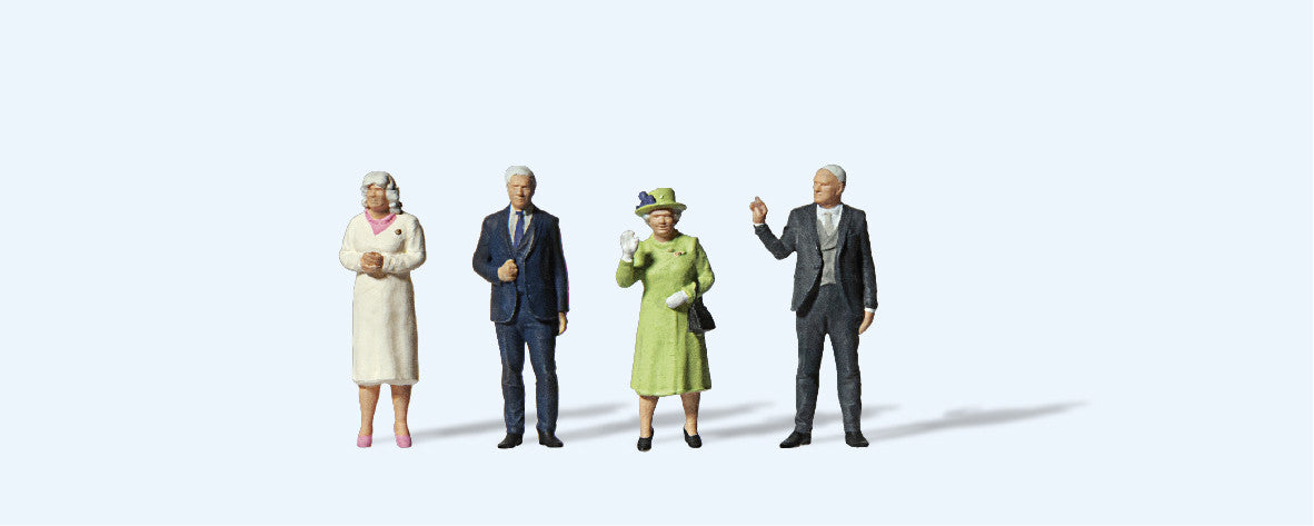 Hand-painted Queen Elizabeth II memorial miniature terrarium figures, 1:87 scale