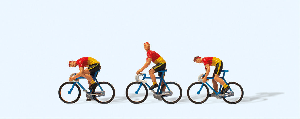 Hand-painted racing cycling team miniature terrarium figures, 1:87 scale