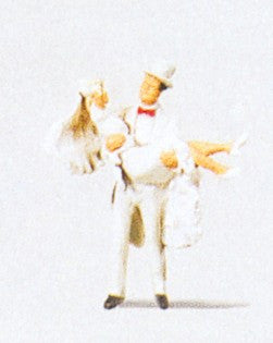 Hand-painted bride and groom miniature terrarium figures, 1:87 scale