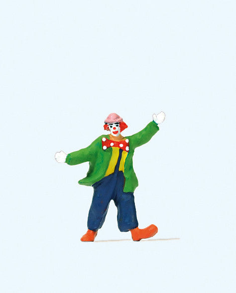 Hand-painted clown miniature terrarium figure, 1:87 scale