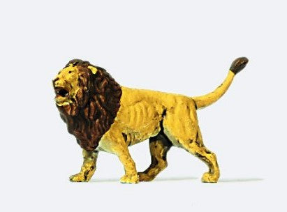 Hand-painted male lion miniature terrarium figure, 1:87 scale