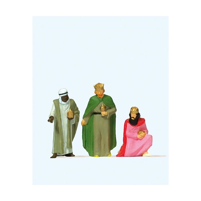 Hand-painted Three Wise Men miniature terrarium figures, 1:87 scale