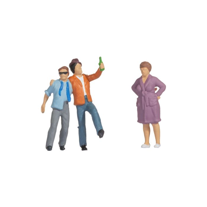 Hand-painted "Boozers" comedic miniature terrarium figures, 1:87 scale