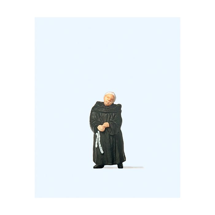 Hand-painted single monk miniature terrarium figure, 1:87 scale
