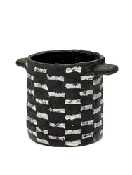 Black Horizontal Stripe Pot