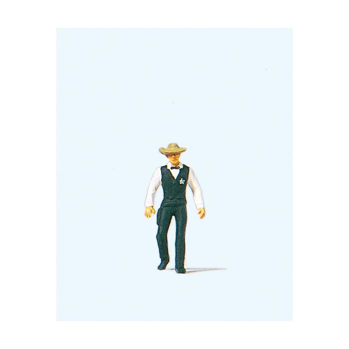 Hand-painted cowboy miniature terrarium figure, 1:87 scale