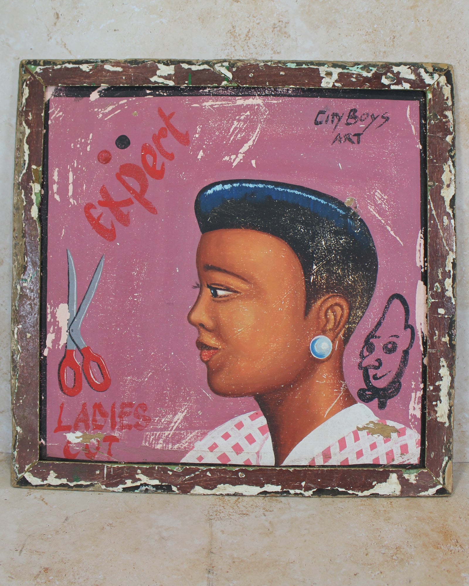 Vintage African Barber Sign - 138.2
