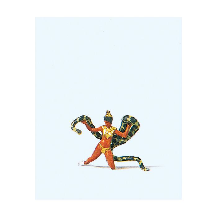 Hand-painted snake dancer miniature terrarium figure, 1:87 scale