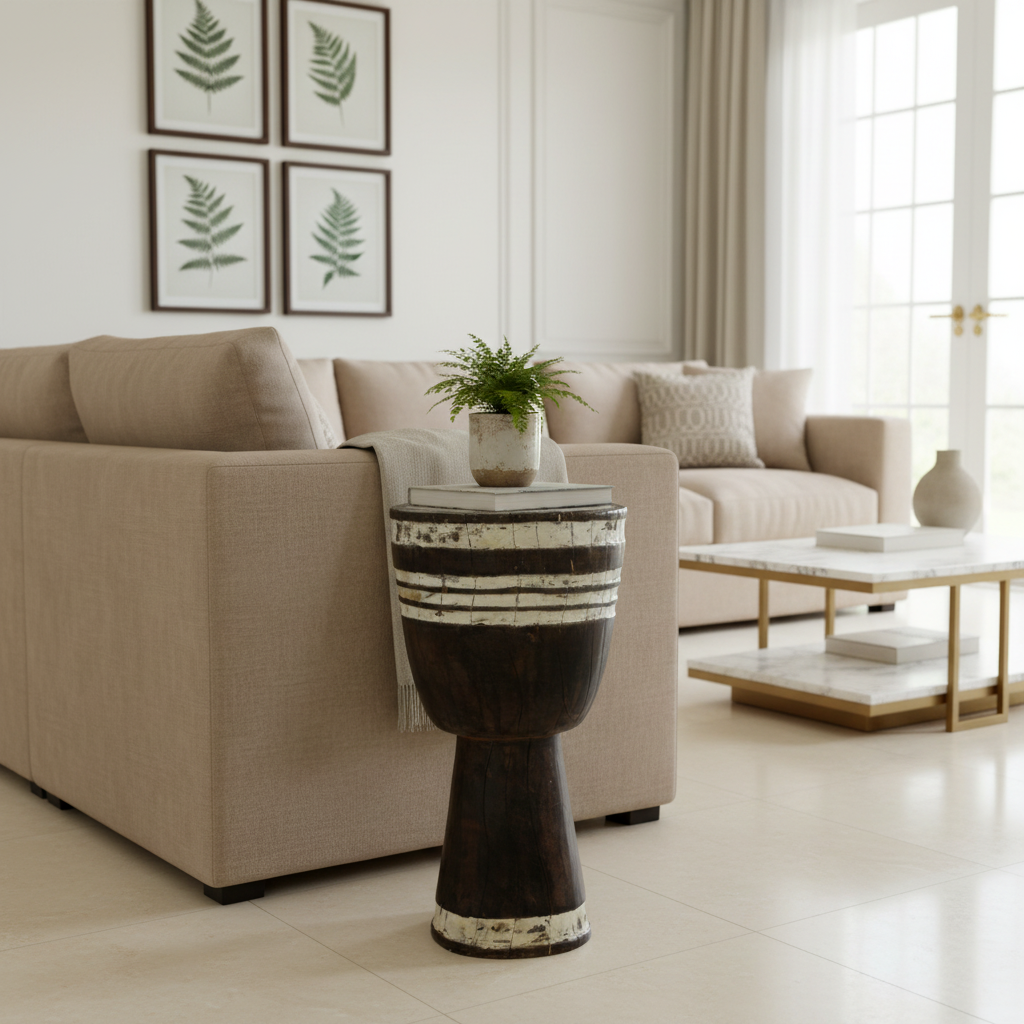 Tapered Wood Side Table - Cameroon - 93.2