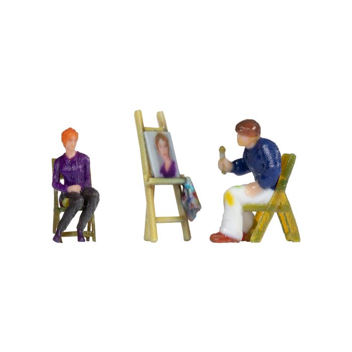 Artist with Model &amp; Easel 3D Terrarium Figures 10415