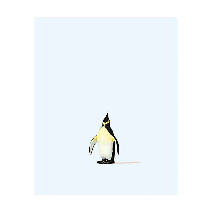 Hand-painted Emperor penguin miniature terrarium figure, 1:87 scale
