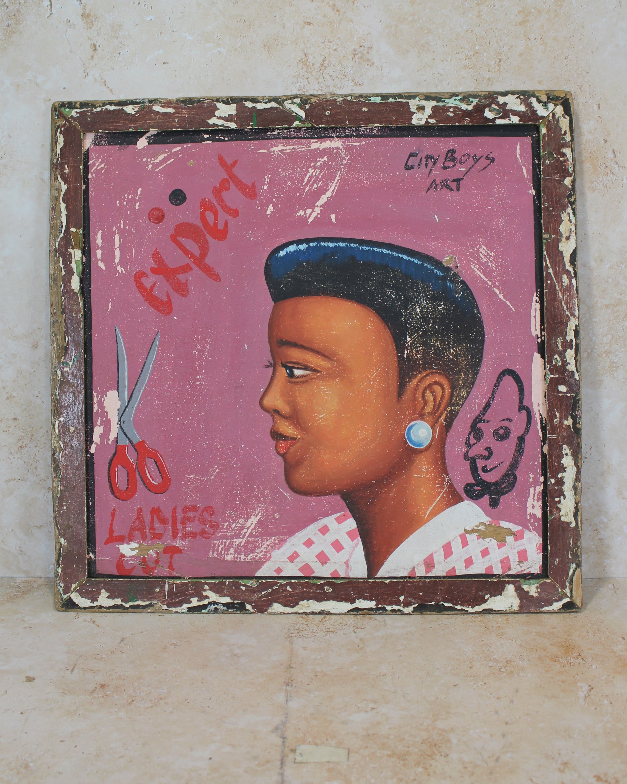Vintage African Barber Sign - 138.2
