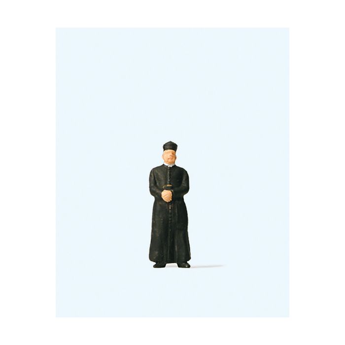 Hand-painted priest miniature terrarium figure, 1:87 scale