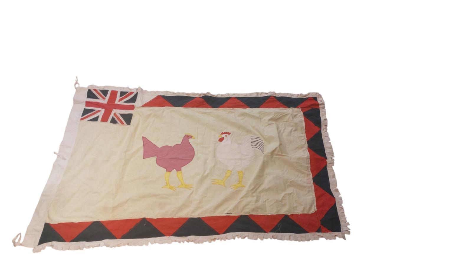 Handmade Asafo Fante flag from Ghana (11) — appliqué textile folk art wall hanging
