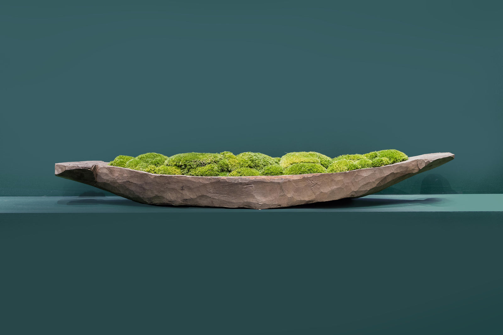 Mokoro Canoe with Preserved Moss Table Display FR60