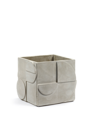 Grey square seventies-style indoor plant pot