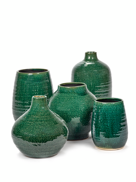 Dark Green Glazed Shades Vase