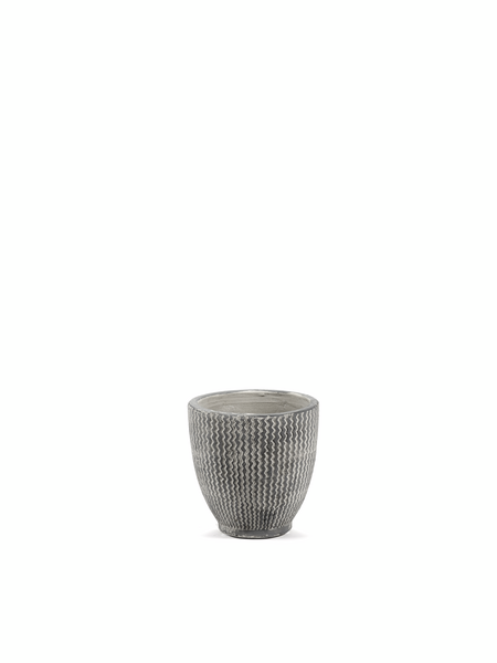 Extra-small grey rustic indoor plant pot