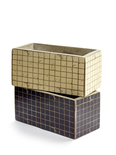 Mosaic Black and White Pot