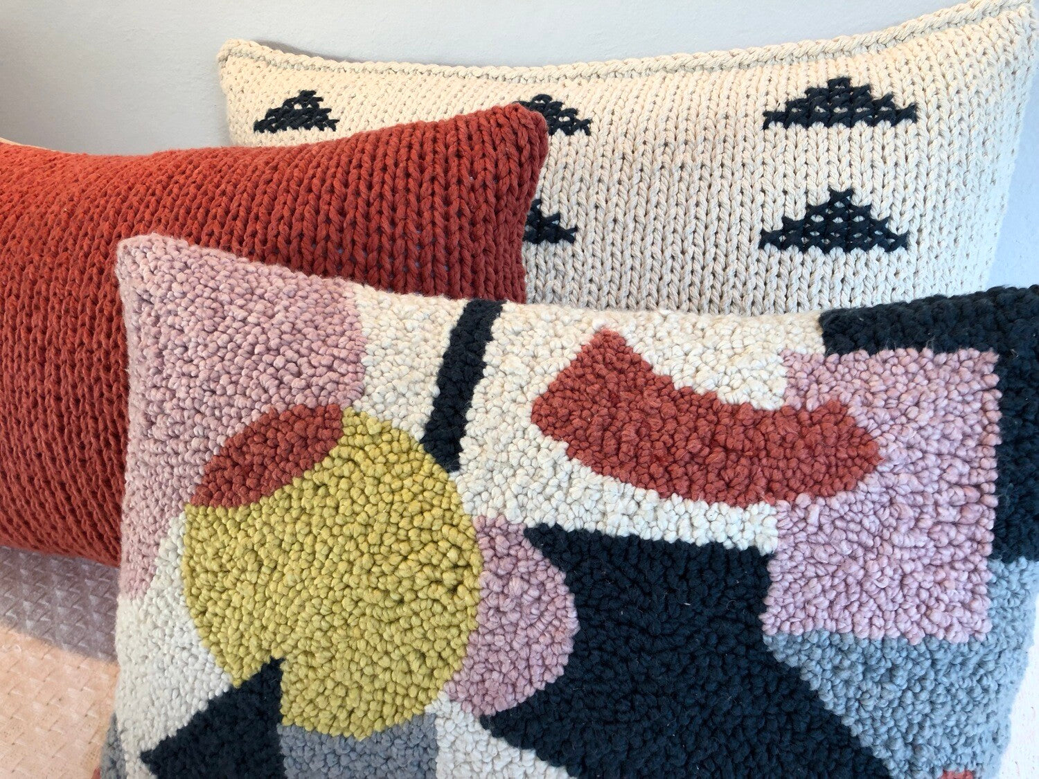 Punch Needle Cushion Cover - Geometric Pattern 3