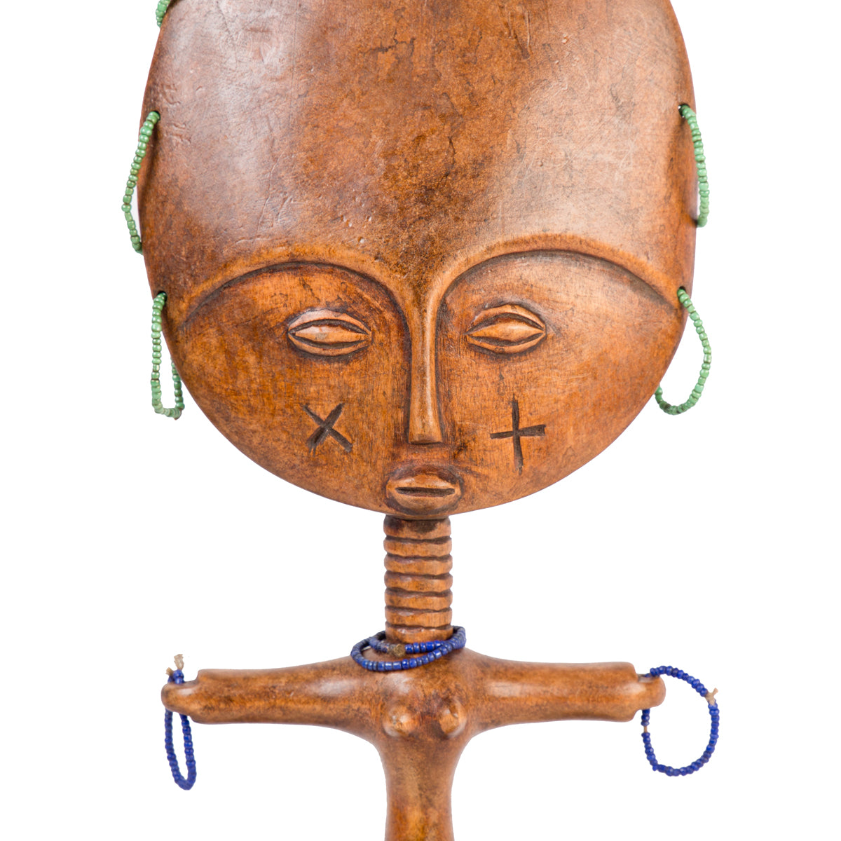Hand-carved Ashanti fertility doll (akuaba) from Ghana