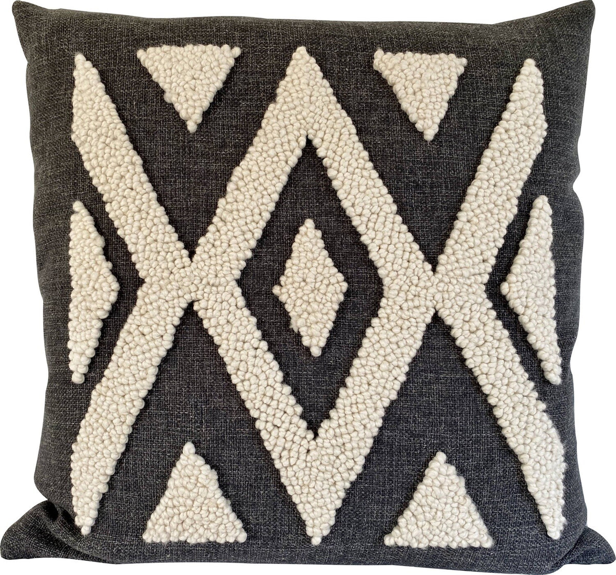 Punch needle Ndebele cushion cover — another view