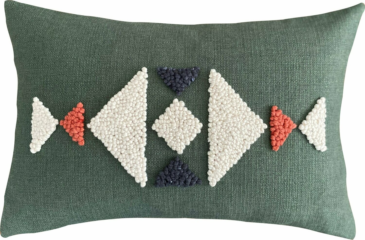 Hand-punched cushion cover in AfriScandi pattern 2 — a blend of African motif and Scandinavian restraint