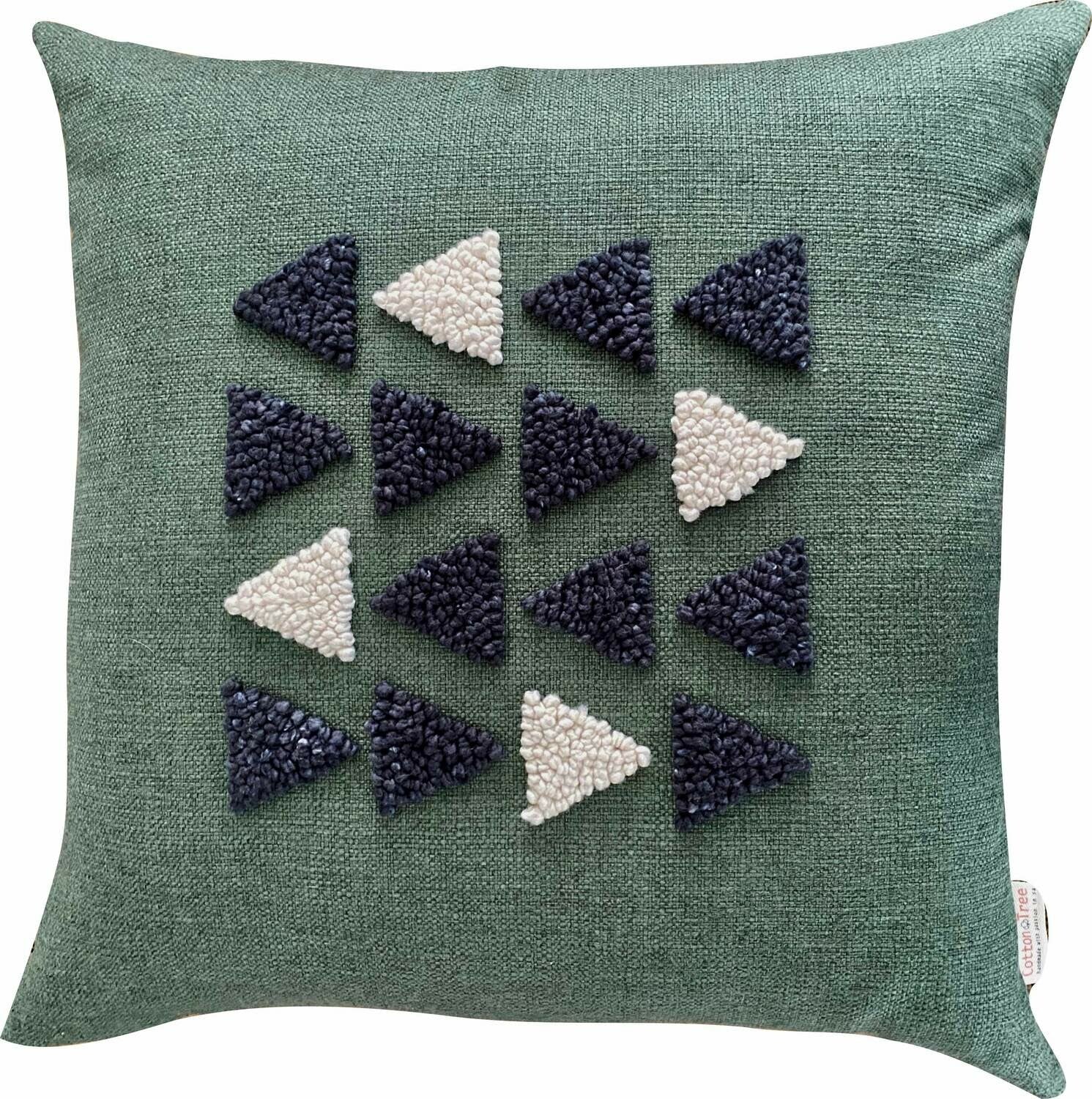 Hand-punched AfriScandi-pattern cushion cover, pattern 4, 60×60cm