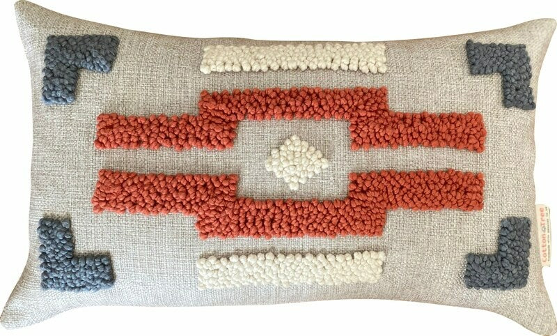 Hand-punched cushion cover in Ndebele-inspired pattern 3