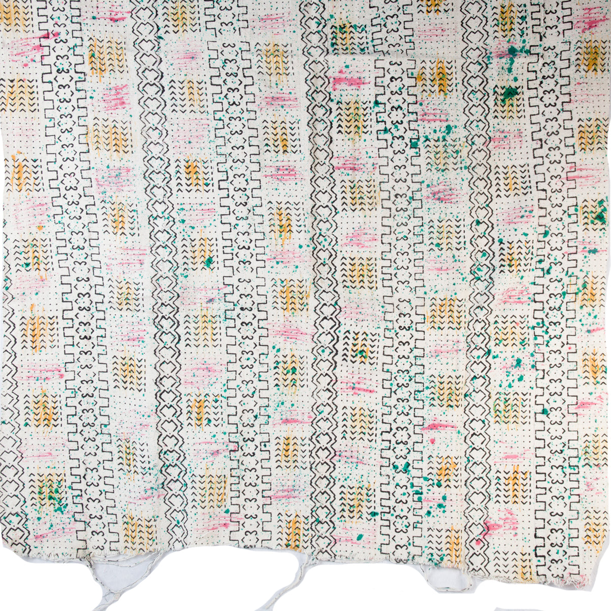 Handwoven Malian Bogolan mud cloth throw, 166×104cm