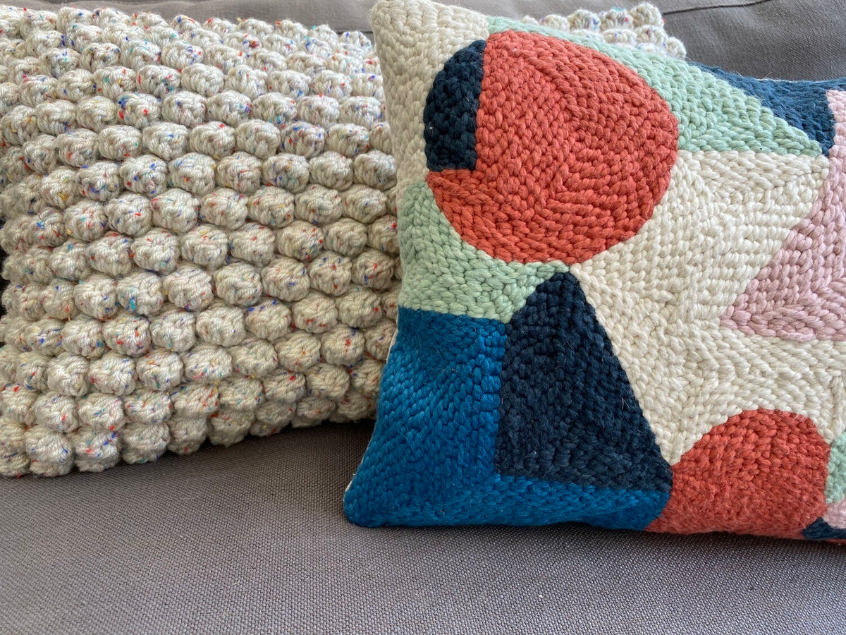 Naturals bobble cushion cover — natural backing with zip