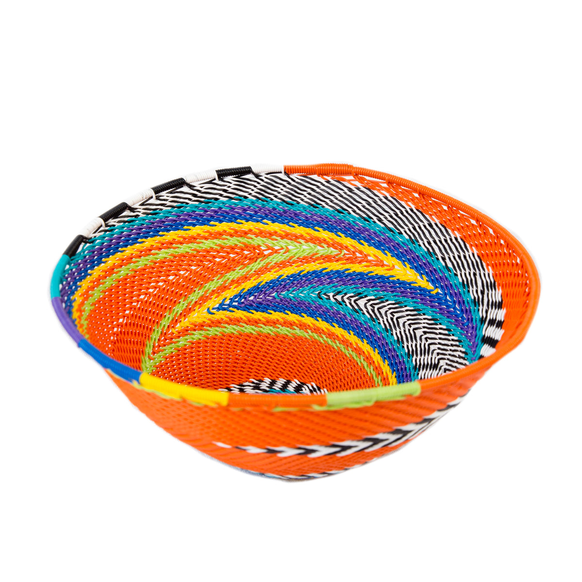 Orange Zulu telephone wire bowl — another view