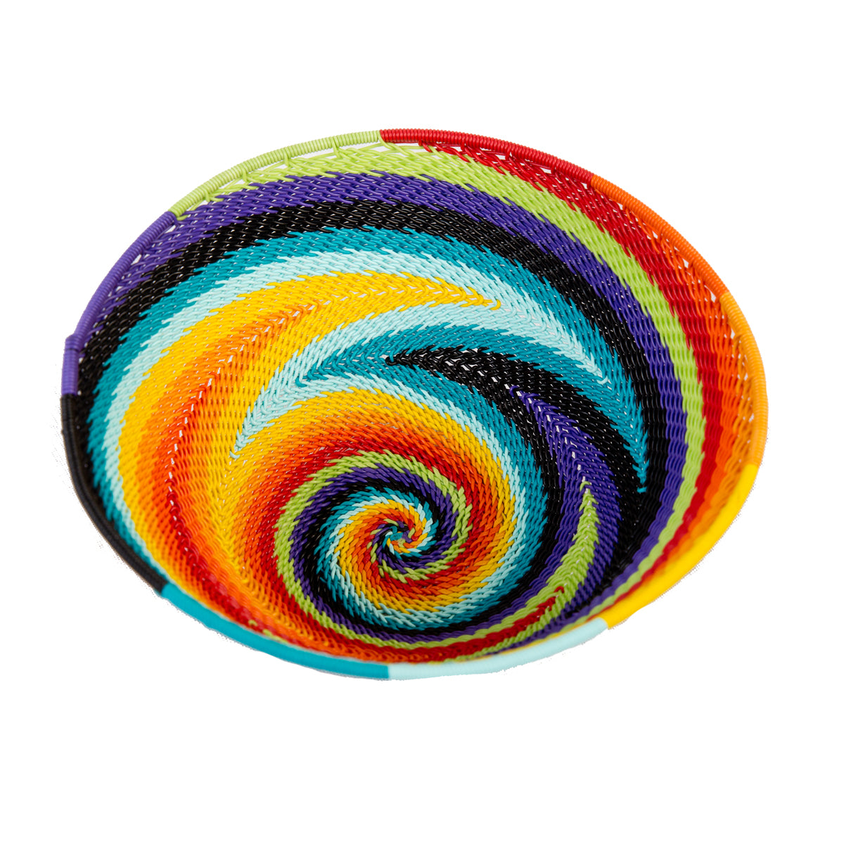 Blue Zulu telephone wire bowl — side view