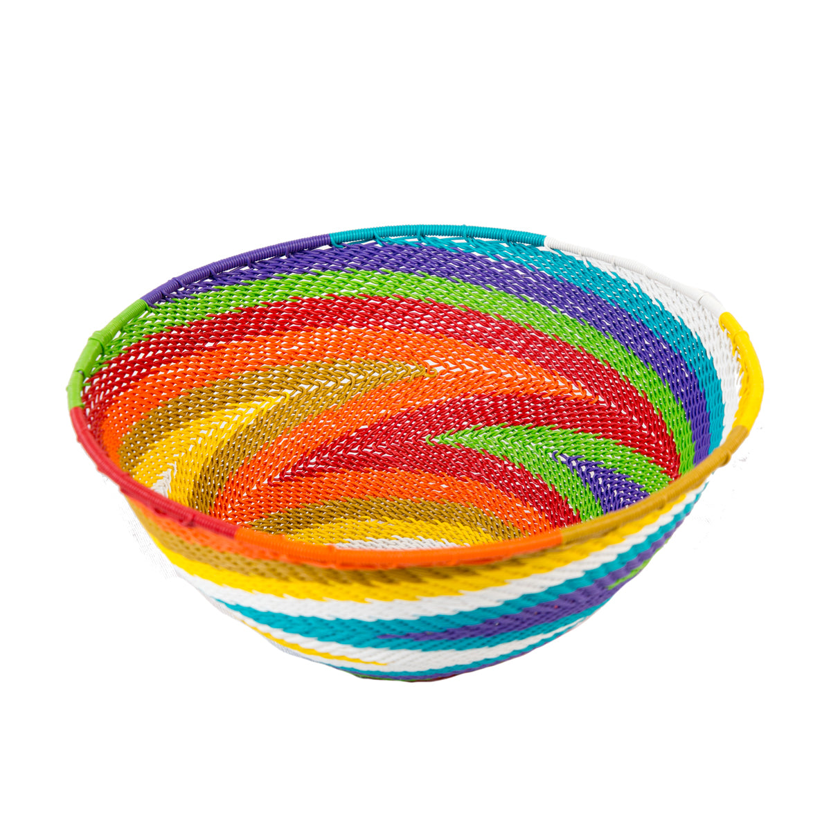 Blue Zulu telephone wire bowl — detail of the woven pattern