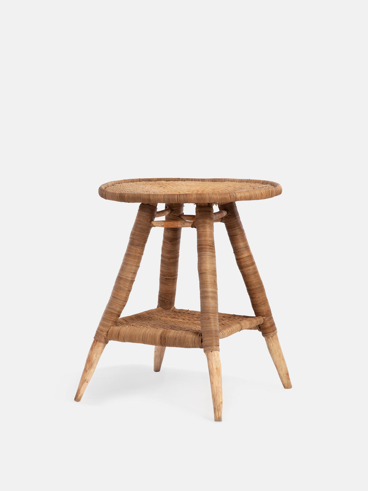 Malawi Round Side Table - Handmade Cane