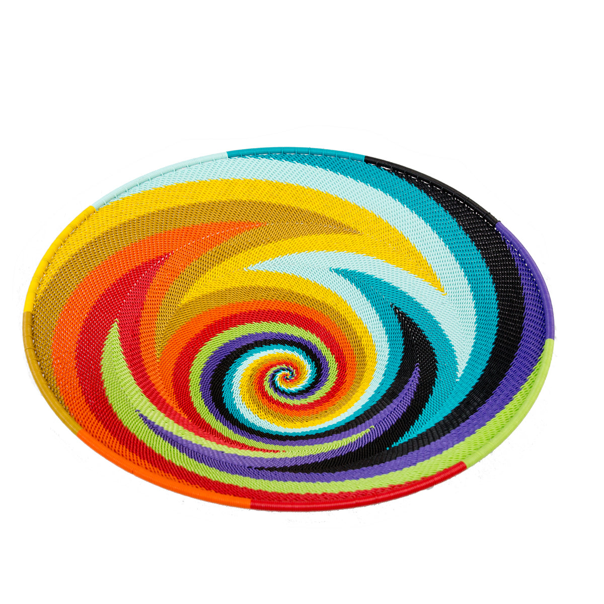 Mixed-colour Zulu telephone wire bowl — another view