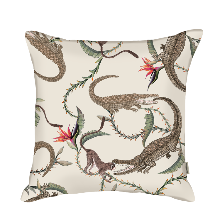 Ardmore Design 50x50cm cushion in River Chase Driftwood fabric