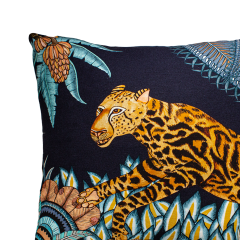 Ardmore - Cheetah Kings Forest Tanzanite Cotton Cushion Cover