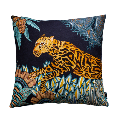 Ardmore - Cheetah Kings Forest Tanzanite Cotton Cushion Cover