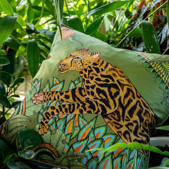 Ardmore- Cheetah Kings Forest Delta Silk Cushion Cover