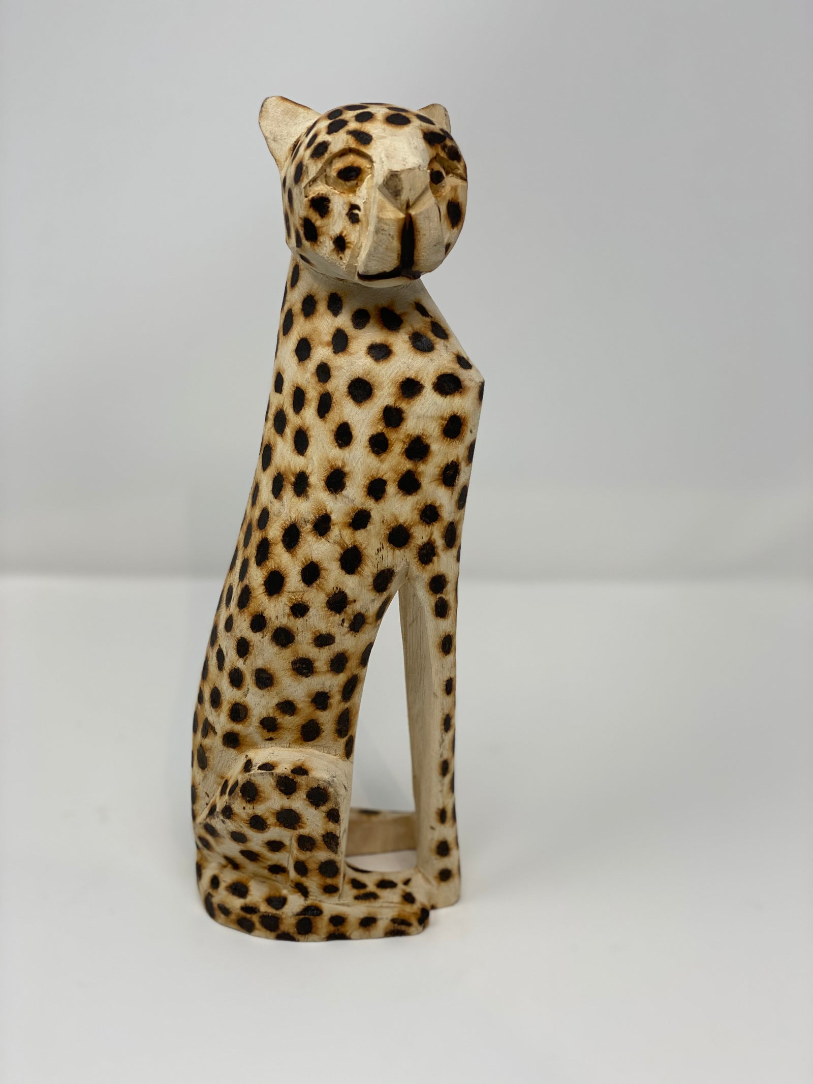 Hand-carved Jacaranda wood cheetah from Eswatini (Swaziland)