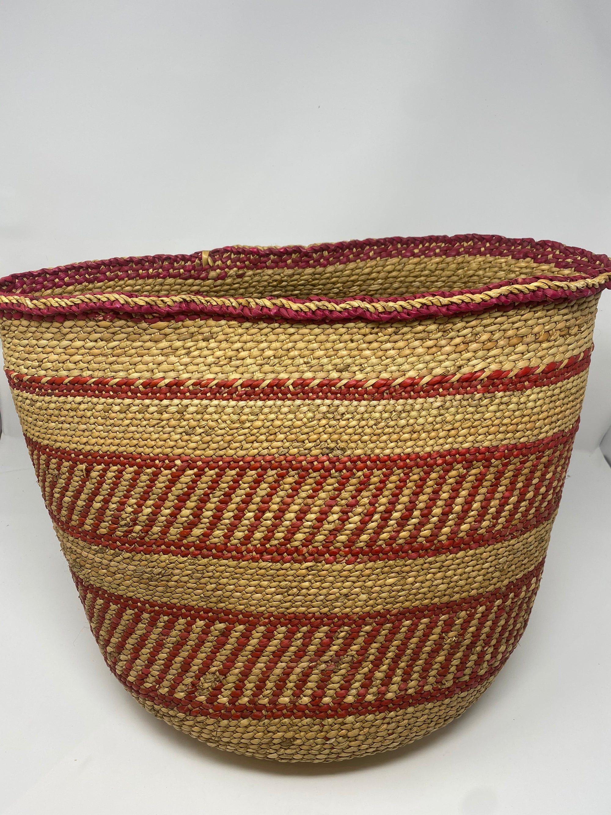 Iringa Basket - Russet Red Pattern- S