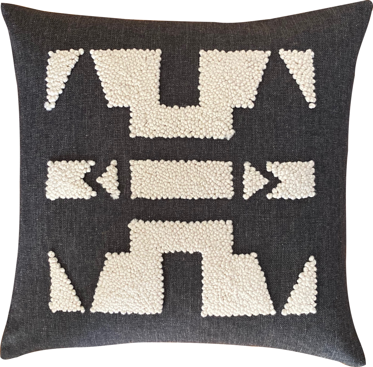 Punch needle Ndebele cushion cover — another view