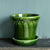 Copenhagen Glazed Plant Pot and Saucer - Emerald