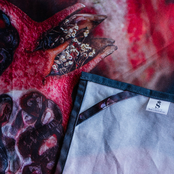 Oversized cotton square cloth in Pomegranate with Fig design by Samesyn, 70cm