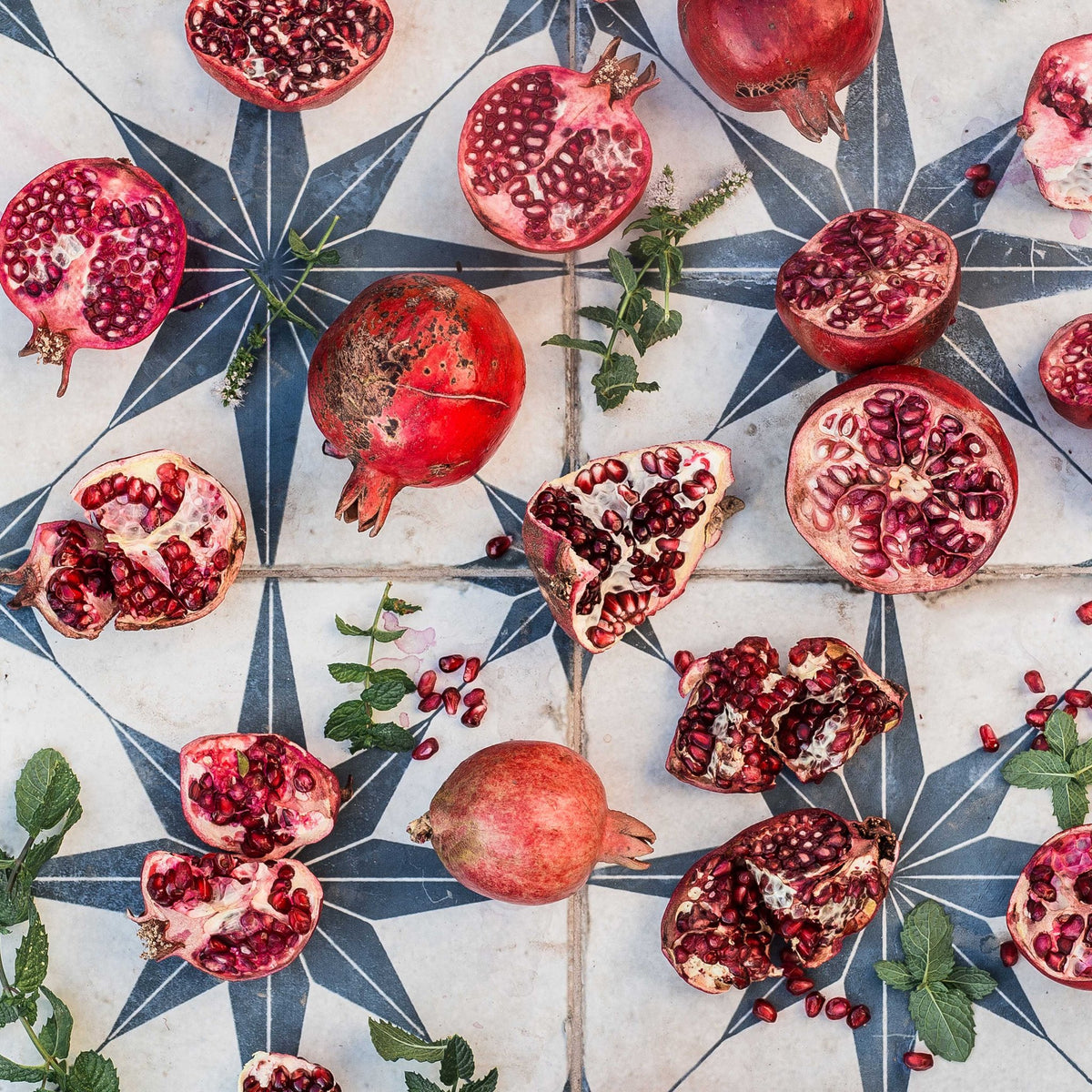 Pomegranate &amp; Mint Napkins