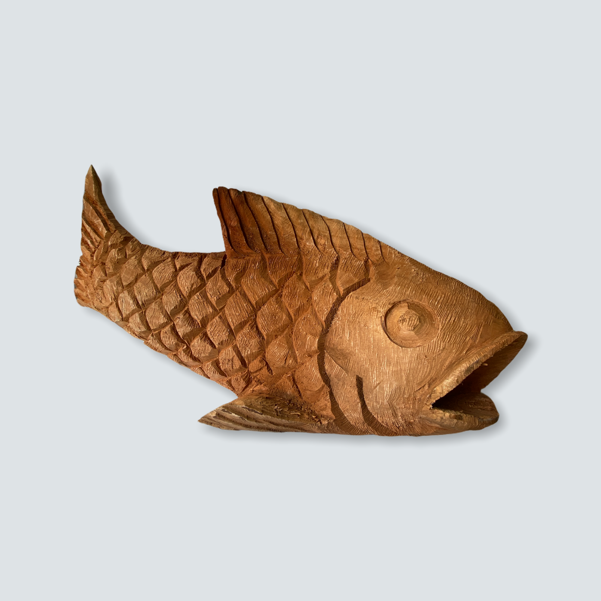 Hand-Carved Wooden Fish Sculpture, Mozambique – Large