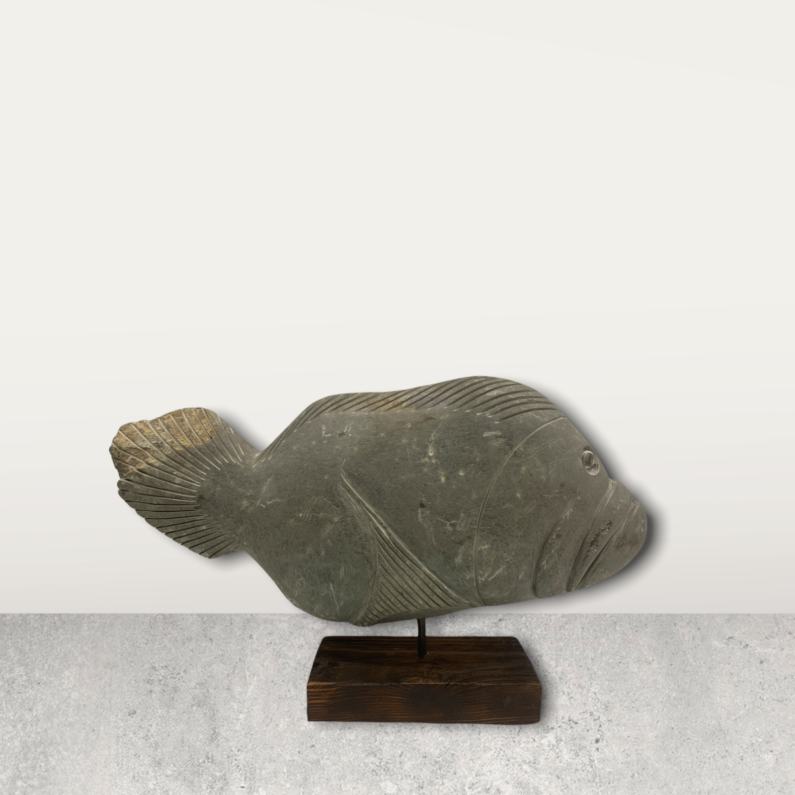 Stone Fish Sculpture - Zimbabwe (35.2)