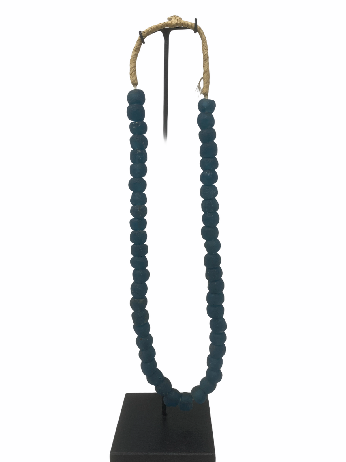 Ghana glass bead necklace - Blue S